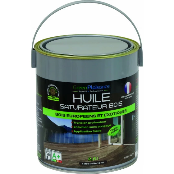 Huile Saturateur Terrasse En Bois 2.5l GREEN PLAISANCE - 09946 1 Huile Saturateur Terrasse En Bois 2.5l GREEN PLAISANCE - 09946