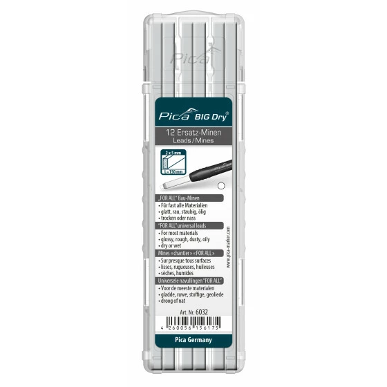 Etui De 12 Mines Pica Big Dry Blanche PICA - 6032 1 Etui De 12 Mines Pica Big Dry Blanche PICA - 6032
