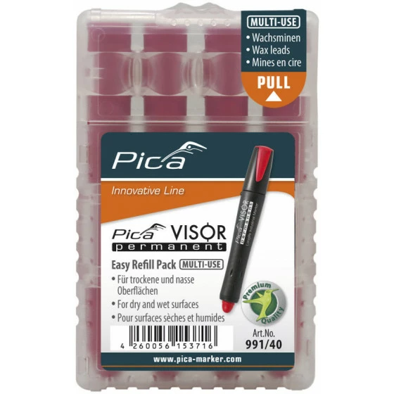Etui De 4 Mines Pica Visor Permanent Fluo - Rouge PICA - 99140 1 Etui De 4 Mines Pica Visor Permanent Fluo - Rouge PICA - 99140