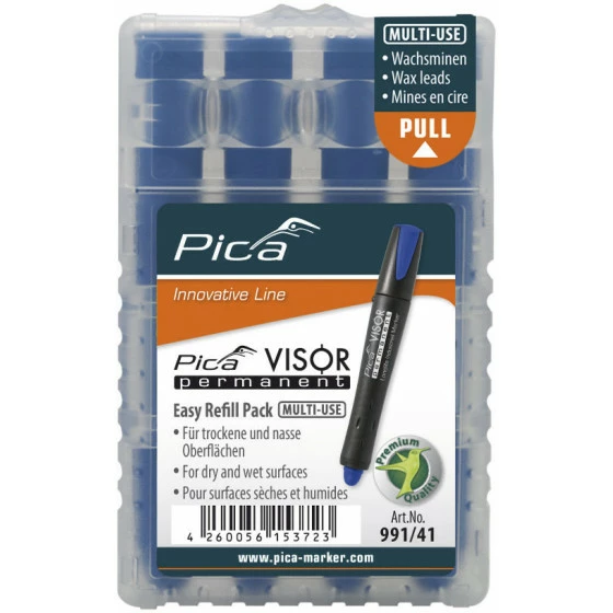 Etui De 4 Mines Pica Visor Permanent Fluo - Bleu PICA - 99141 2 Etui De 4 Mines Pica Visor Permanent Fluo - Bleu PICA - 99141 – Image 2