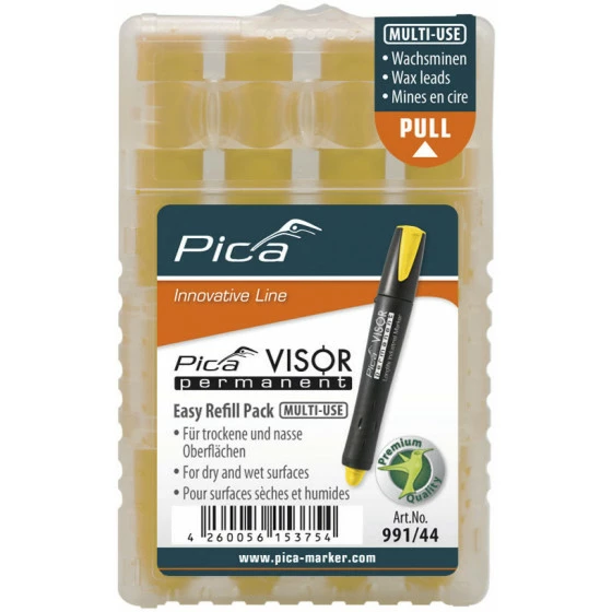 Etui De 4 Mines Pica Visor Permanent Fluo - Jaune PICA - 99144 2 Etui De 4 Mines Pica Visor Permanent Fluo - Jaune PICA - 99144 – Image 2