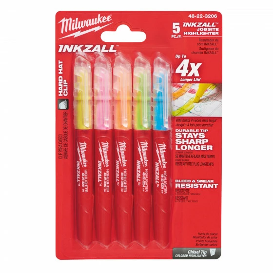 SURLIGNEURS INKZALL MULTI COULEURS (X5) MILWAUKEE ACCESSOIRES - 48223206 1 SURLIGNEURS INKZALL MULTI COULEURS (X5) MILWAUKEE ACCESSOIRES - 48223206