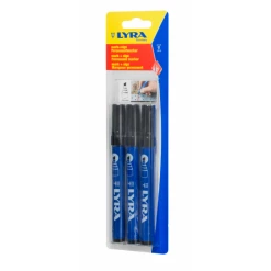 Pack De 3 Marqueurs Permanents Noirs MARK+SIGN Pointe Biseautée 2-6 Mm - LYRA - 4018006