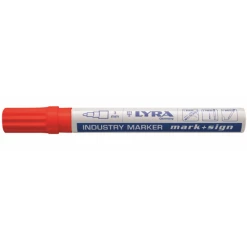 Marqueur Peinture Laquée Rouge En Boite De 10 LYRA MARK + SIGN - OMYACOLOR- 4040017