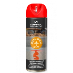 Traceur De Chantier ROUGE Fluo Multidirectionnel IDEAL SPRAY SOPPEC 9-12 MOIS - 141813O