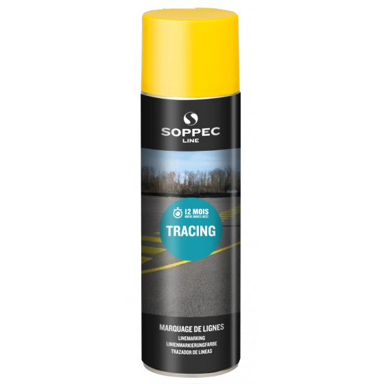 TRACEUR DE LIGNE SOPPEC POUR LE MARQUAGE JAUNE TRACING 500 ML - 151602 1 TRACEUR DE LIGNE SOPPEC POUR LE MARQUAGE JAUNE TRACING 500 ML - 151602